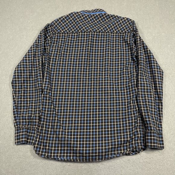 Tocsin Shirt Mens Large Blue Plaid Check Tartan Easy Care Long Sleeve Workwear - Picture 6 of 9